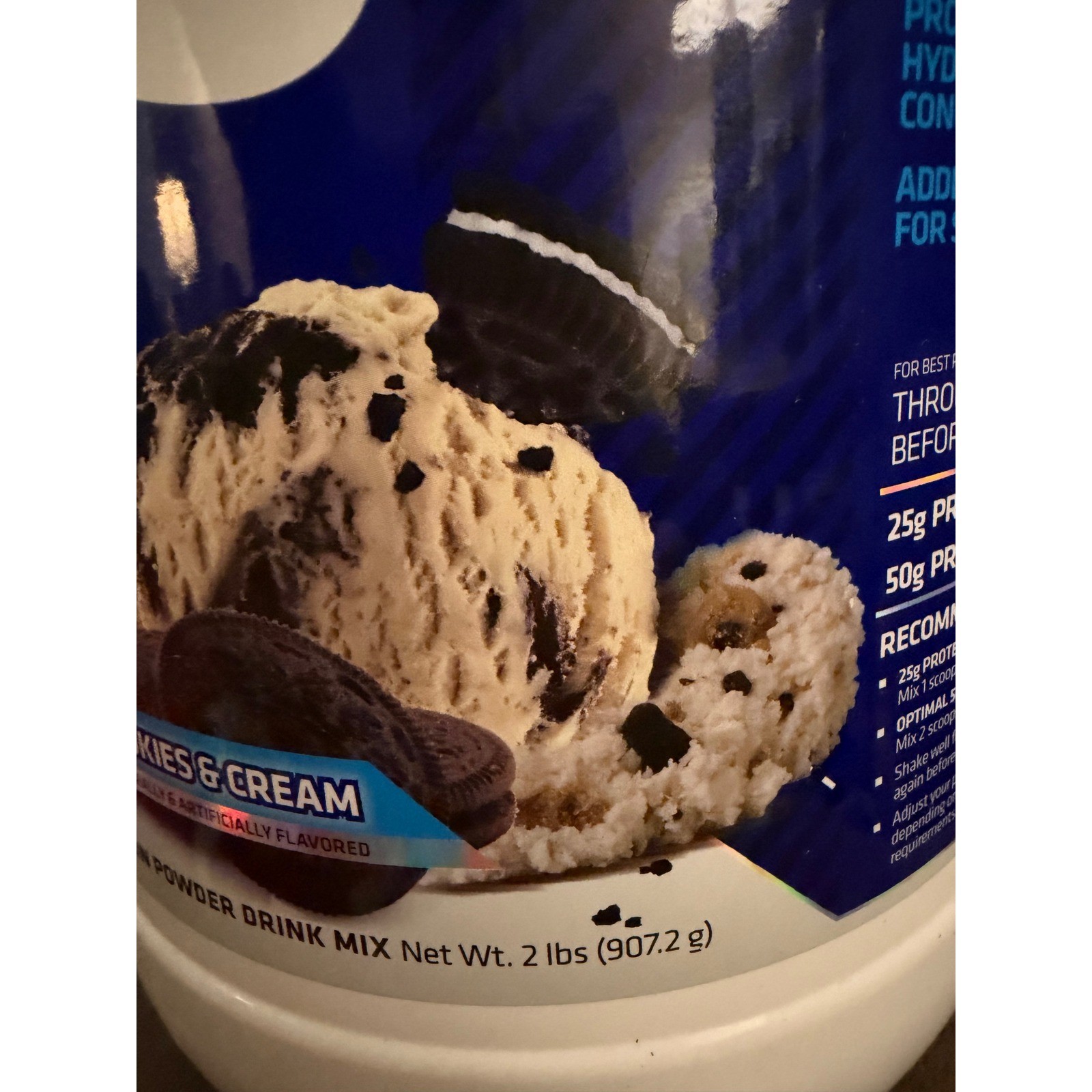 USN BlueLab 100% Whey Protein Powder Cookies and Cream 2lb 25g Protein 5.3g BCAA