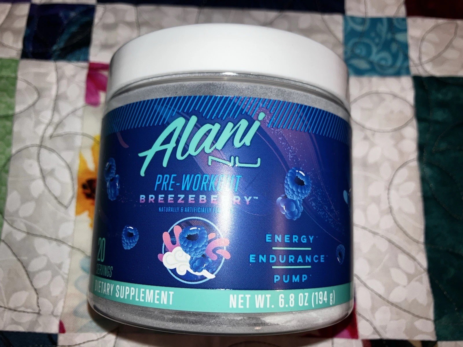 NEW Alani Nu Pre-Workout Powder Breezeberry Energy Endurance Pump 6.8 oz Ex 5/26