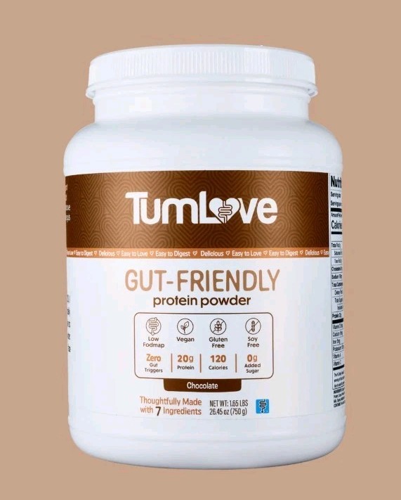 TumLove Vegan Protein Powder Chocolate 1.65 lbs Gluten Free Soy Free Low Fodmap