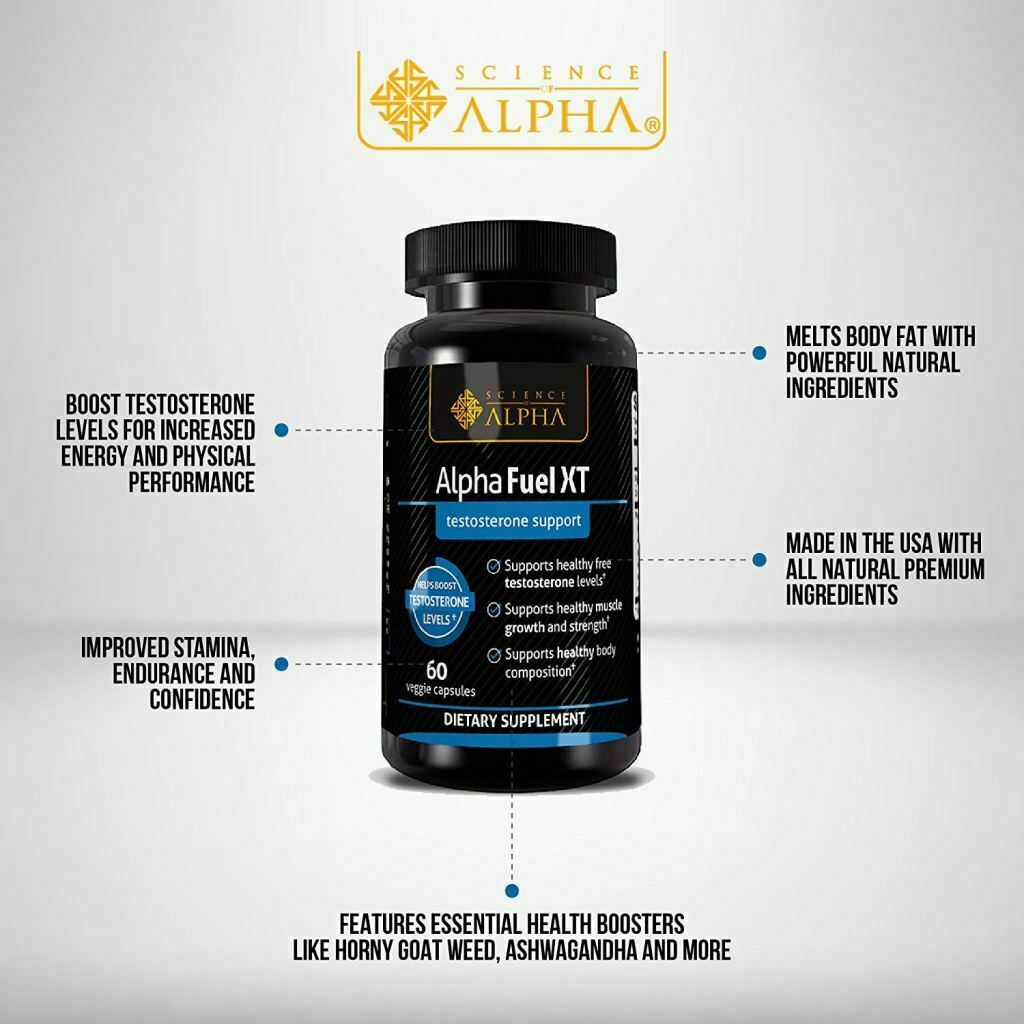 2 Bottles Testosterone Booster Alpha Fuel XT Naturally Increases Strength