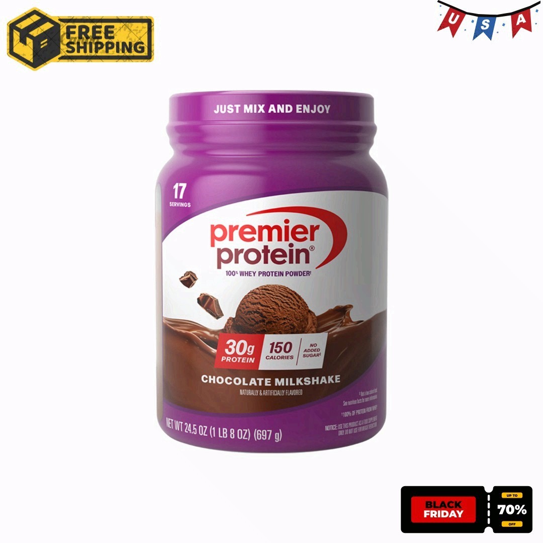 Premier Protein 100% Whey Protein Powder Chocolate Milkshake 30g Protein 24.5 oz