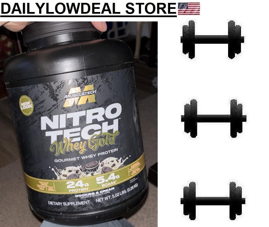 Muscletech, Nitro Tech, 100% Whey Gold, Cookies and Cream, 5lbs EXP: 09/2024