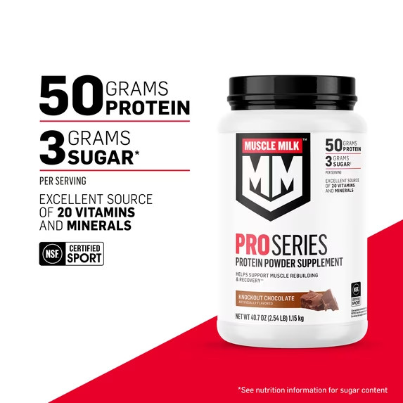 Muscle Milk Pro Series Protein Powder Supplement- Knockout Chocolate 2 Pound