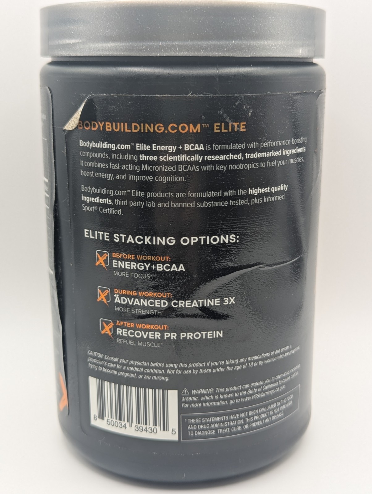 Elite Energy + BCAA Body Building Blue Slushie Flavor 270g