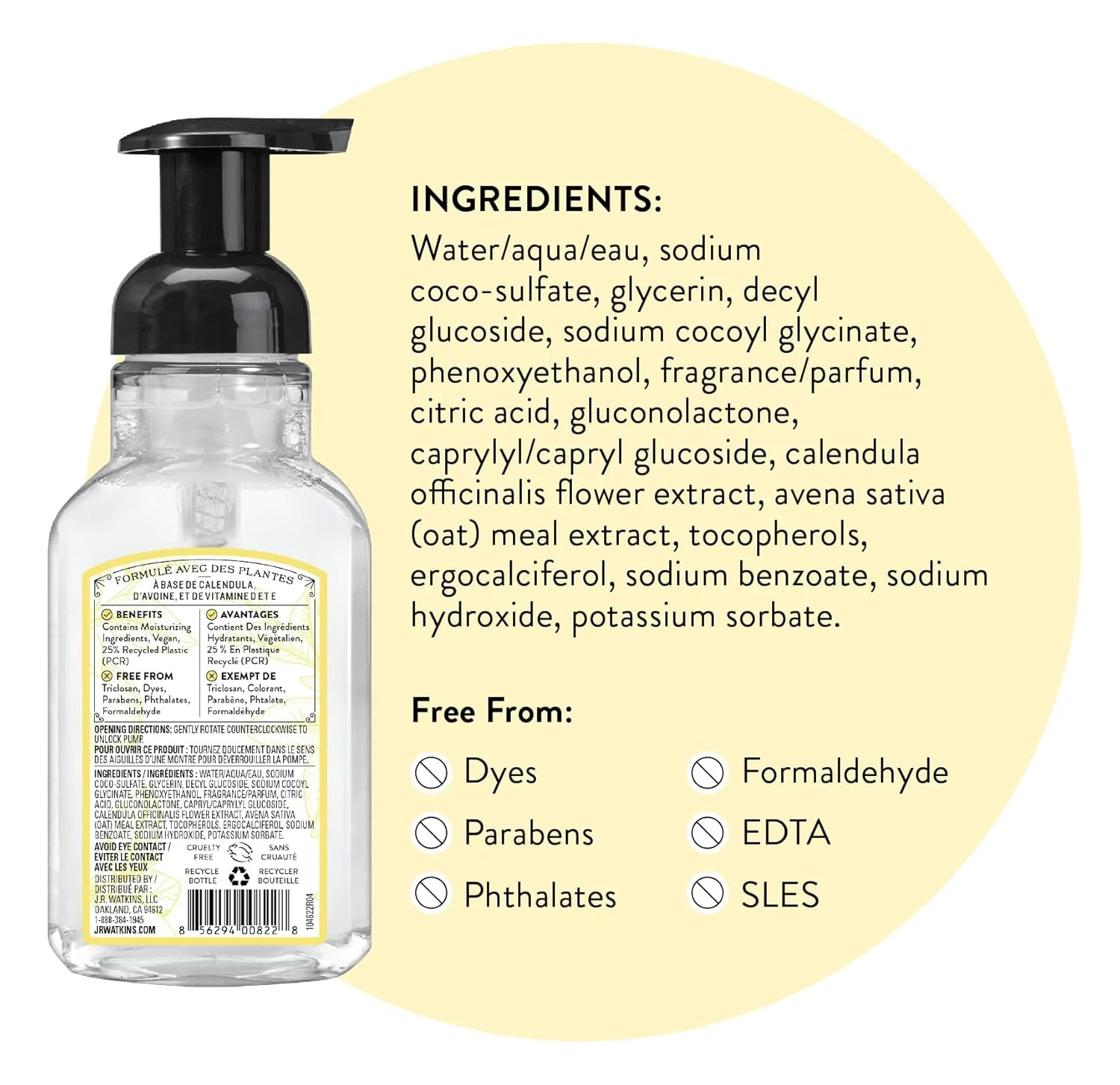 J.R. Watkins Lemon Foaming Hand Soap – 9 oz., 3-Pack
