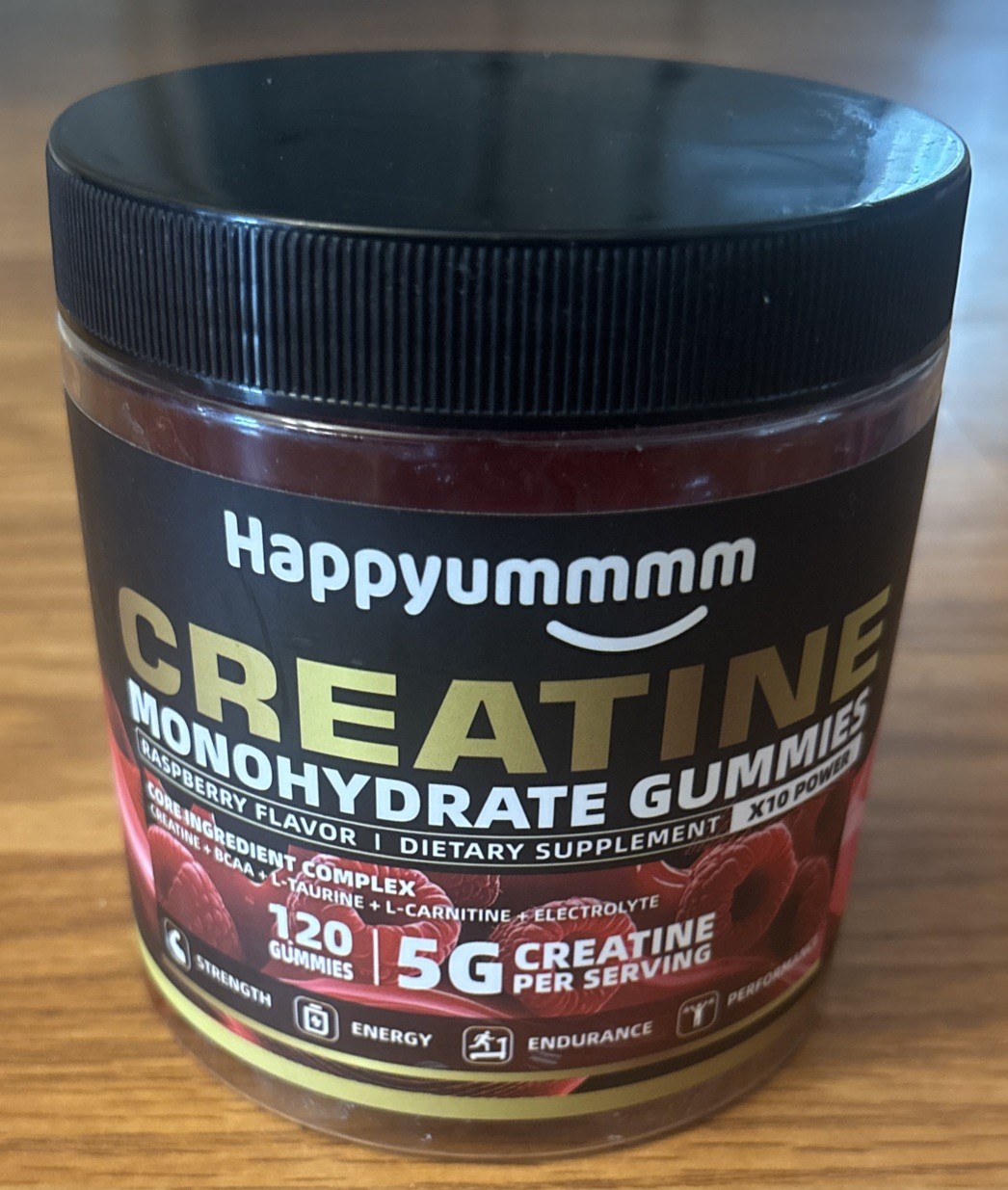2x Happyummmm Creatine Monohydrate 210ct Gummies 5000MG Strawberry & Raspberry