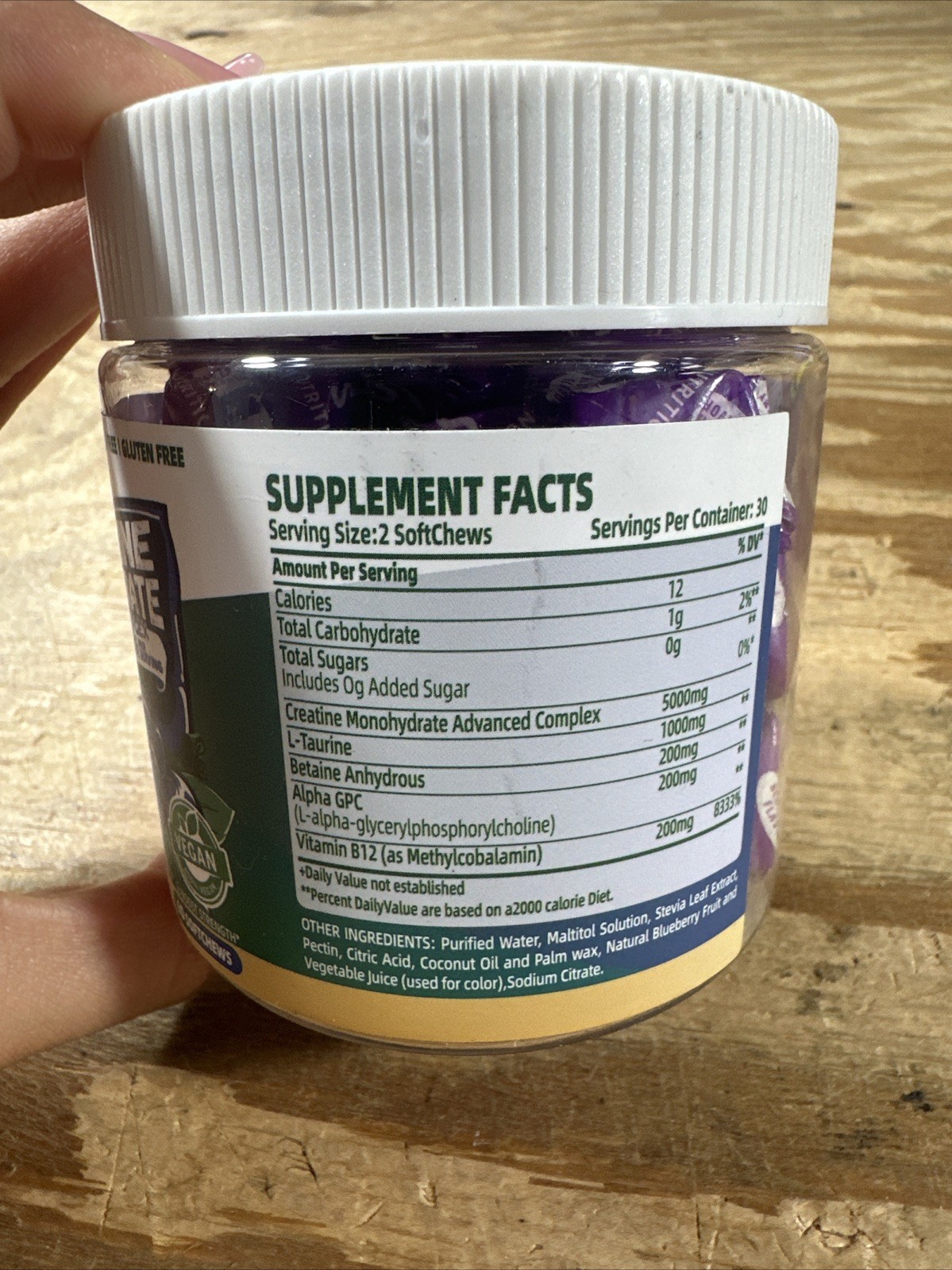 Openovomins: Creatine Monohydrate 6400mg O Blueberry Sugar And Gluten