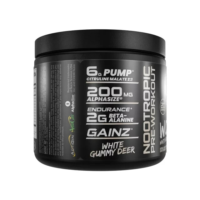 Bucked Up WOKE AF PreWorkout White Gummy Deer Energy Pump Focus 20 Ser Exp 11/26
