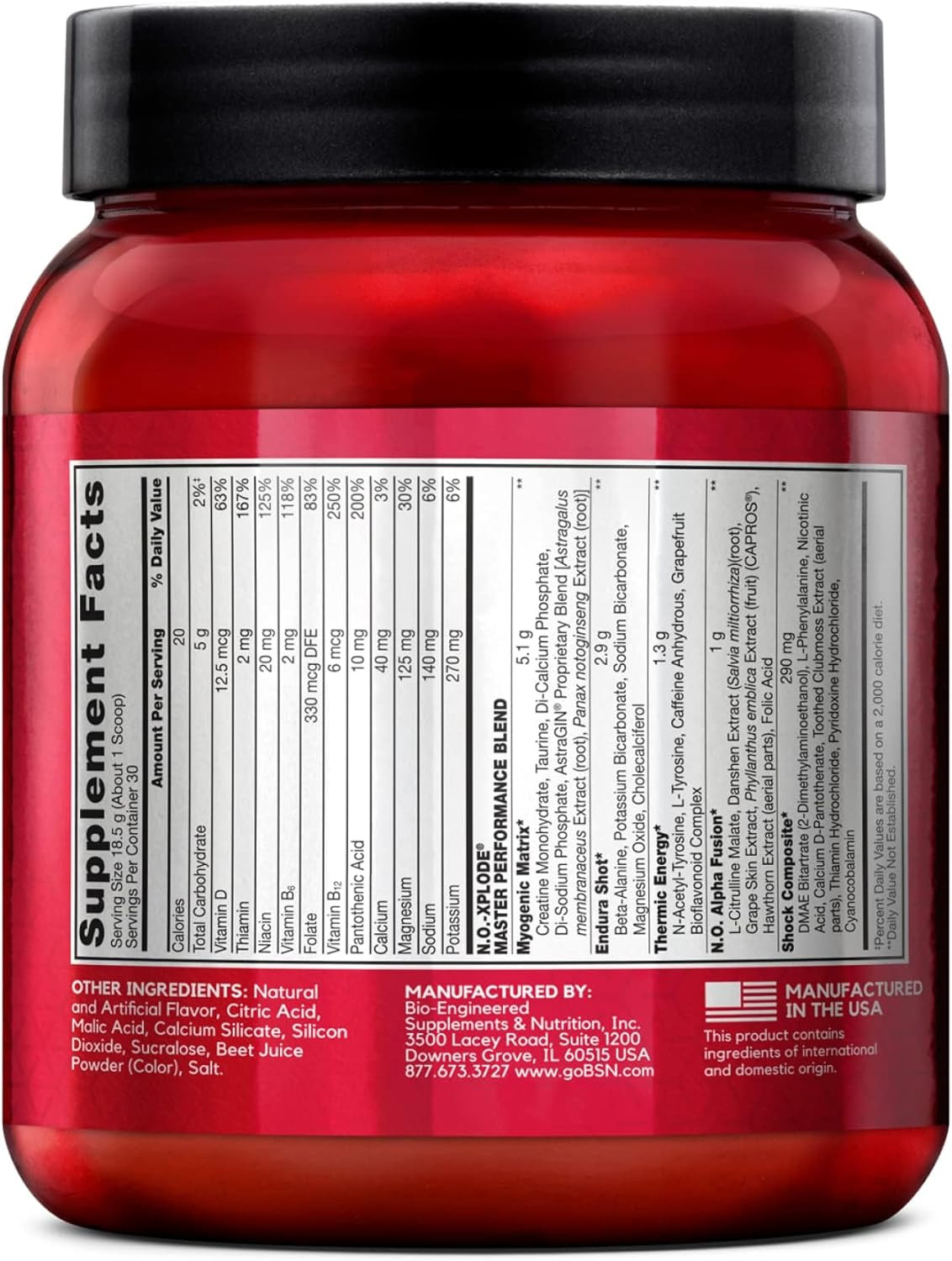 N.O.-XPLODE Pre Workout Powder, Energy Supplement for Men and Women with Crea…