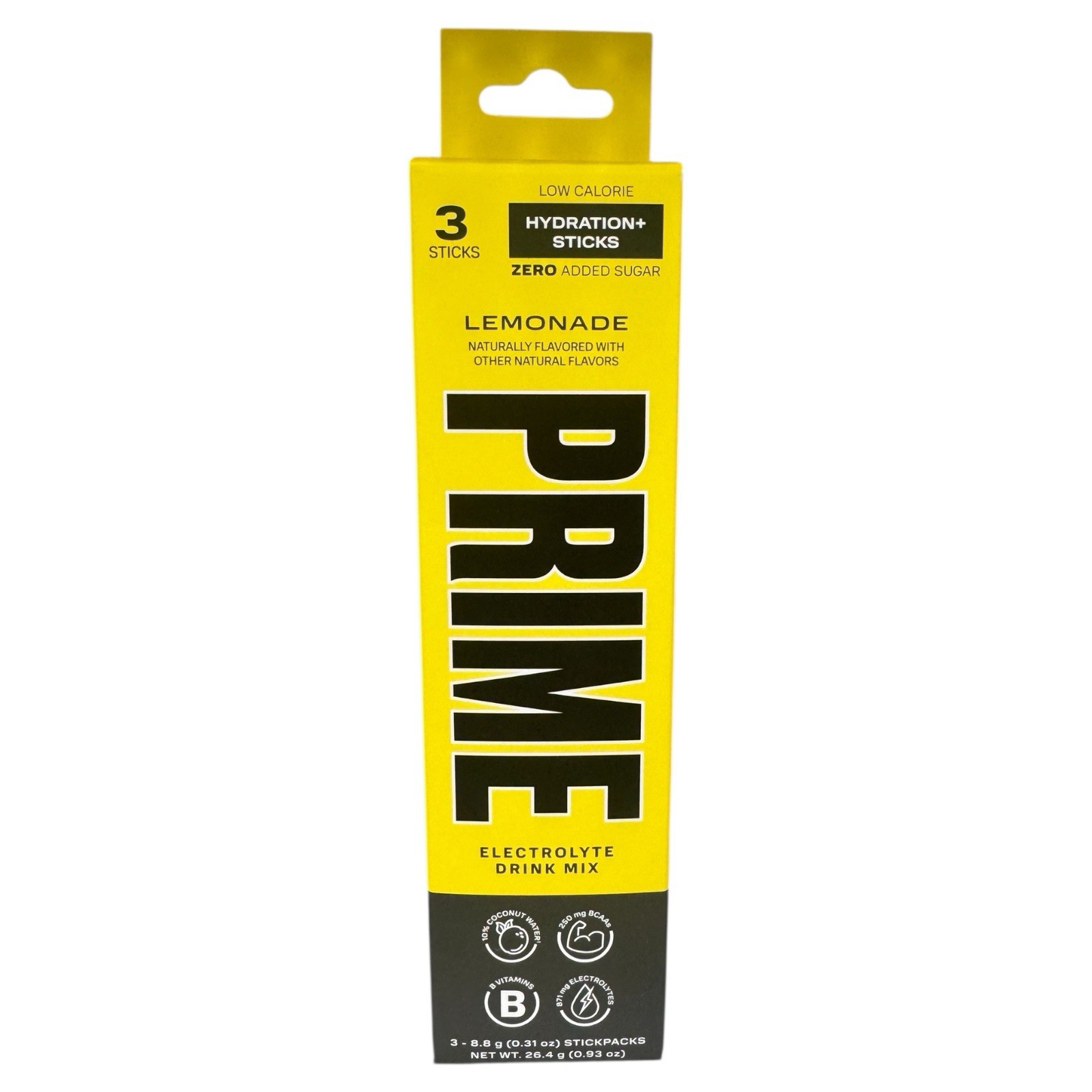Prime Hydration Lemonade Electrolyte Drink Mix 9 Sticks Total (3 Boxes)