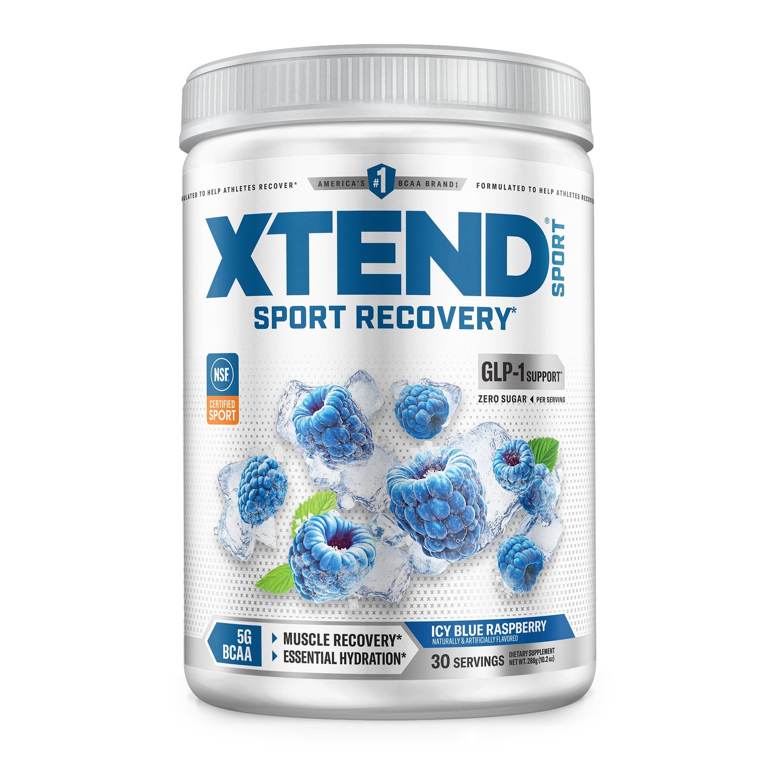 XTEND Sport BCAA Powder Blue 12.2 Ounce (Pack of 1), Raspberry Ice