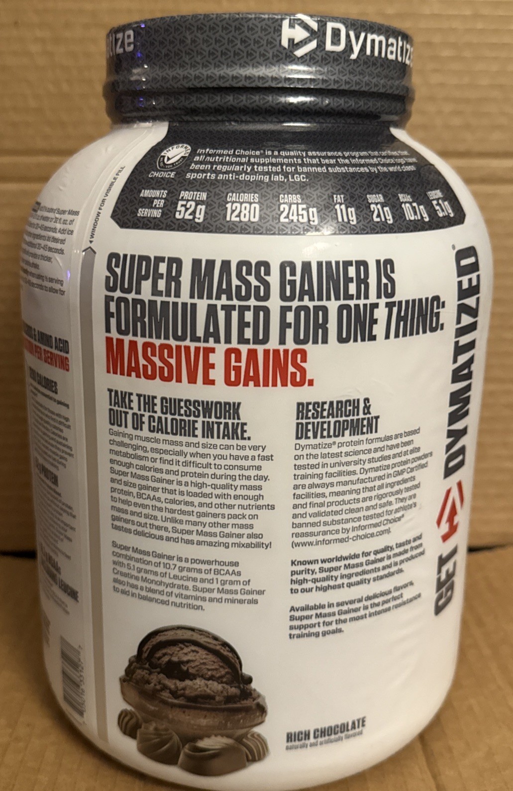 Dymatize 6lb Super Mass Gainer High Protein Carb Blend Rich Chocolate Exp01/2028