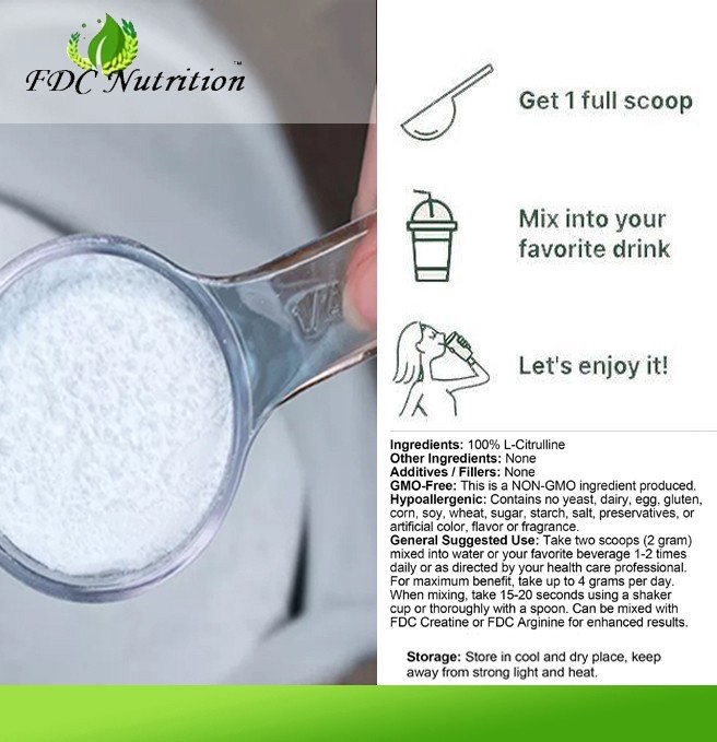Pure L-CITRULLINE Powder -Increase Performance -NON GMO