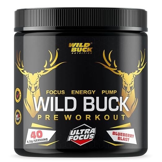 WILD BUCK Ultra Focus Advanced Pre Workout with L-Arginine, L-Citrulline, Creati