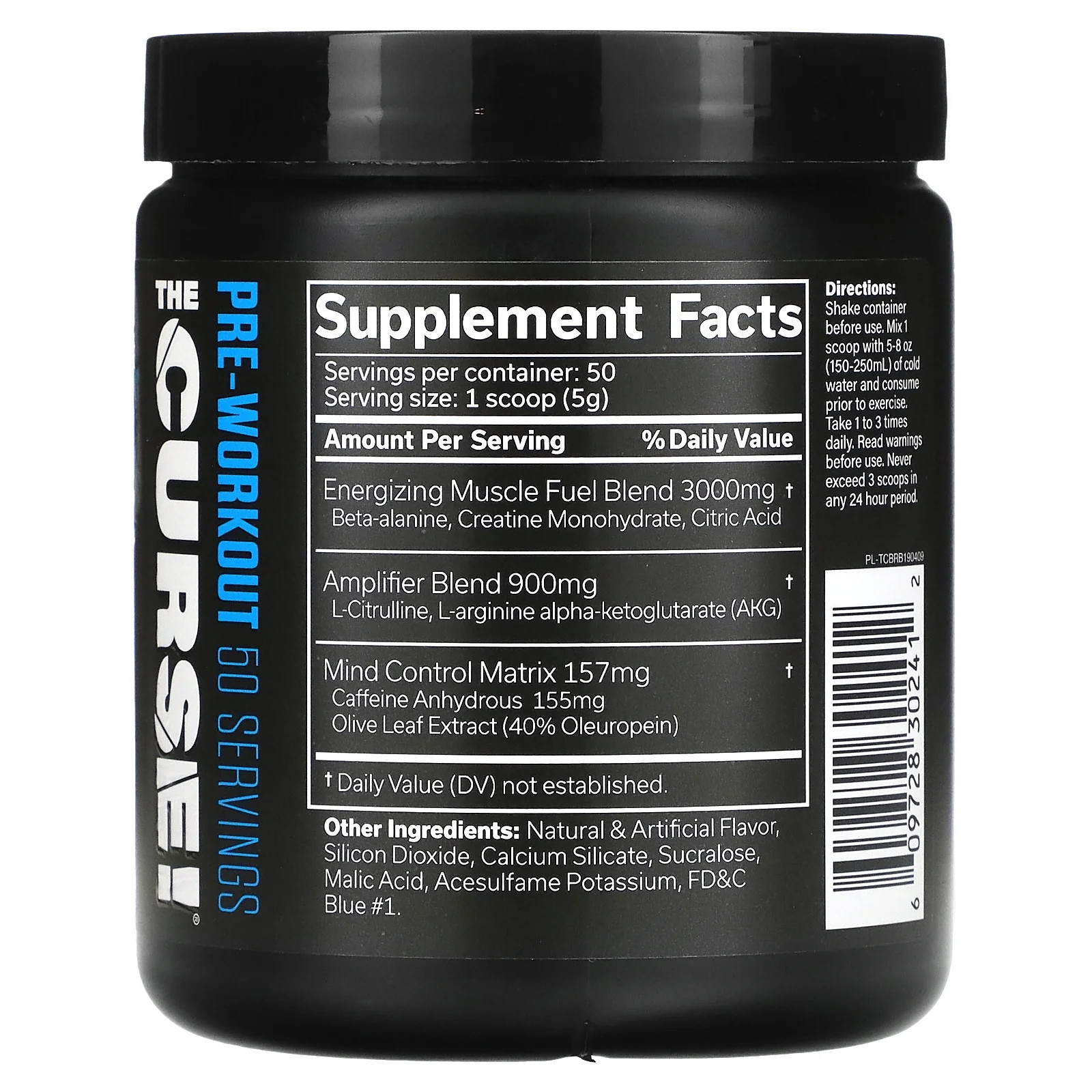 JNX Sports® the Curse Pre Workout Powder Blue Raspberry Pre Workout Mix for Ener