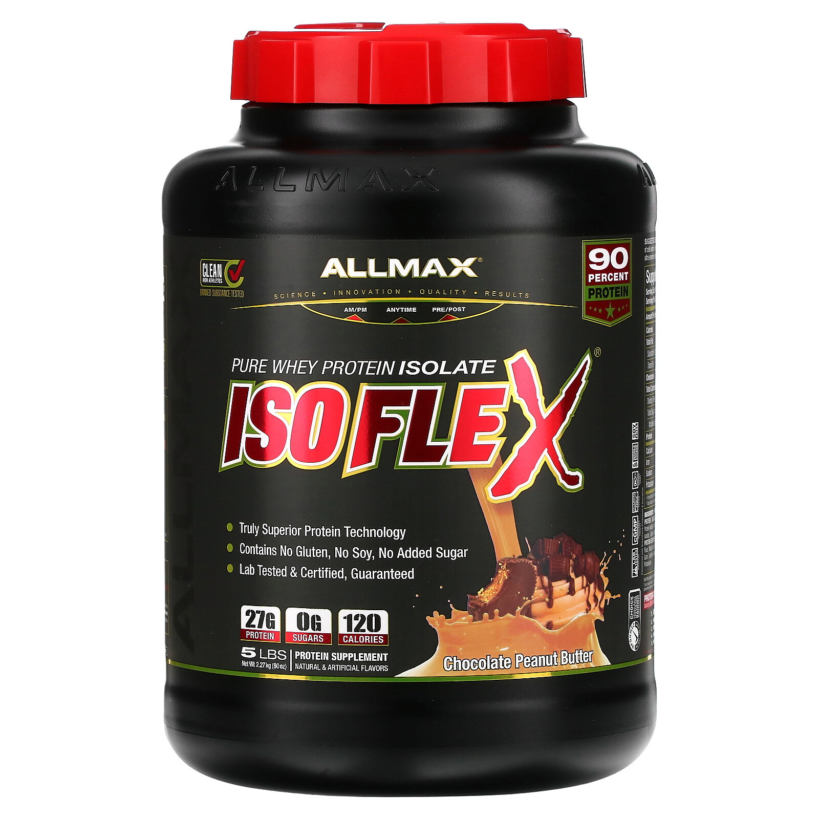 ISOFLEX®, Pure Whey Protein Isolate, Chocolate Peanut Butter, 5 lbs (2.27 kg)
