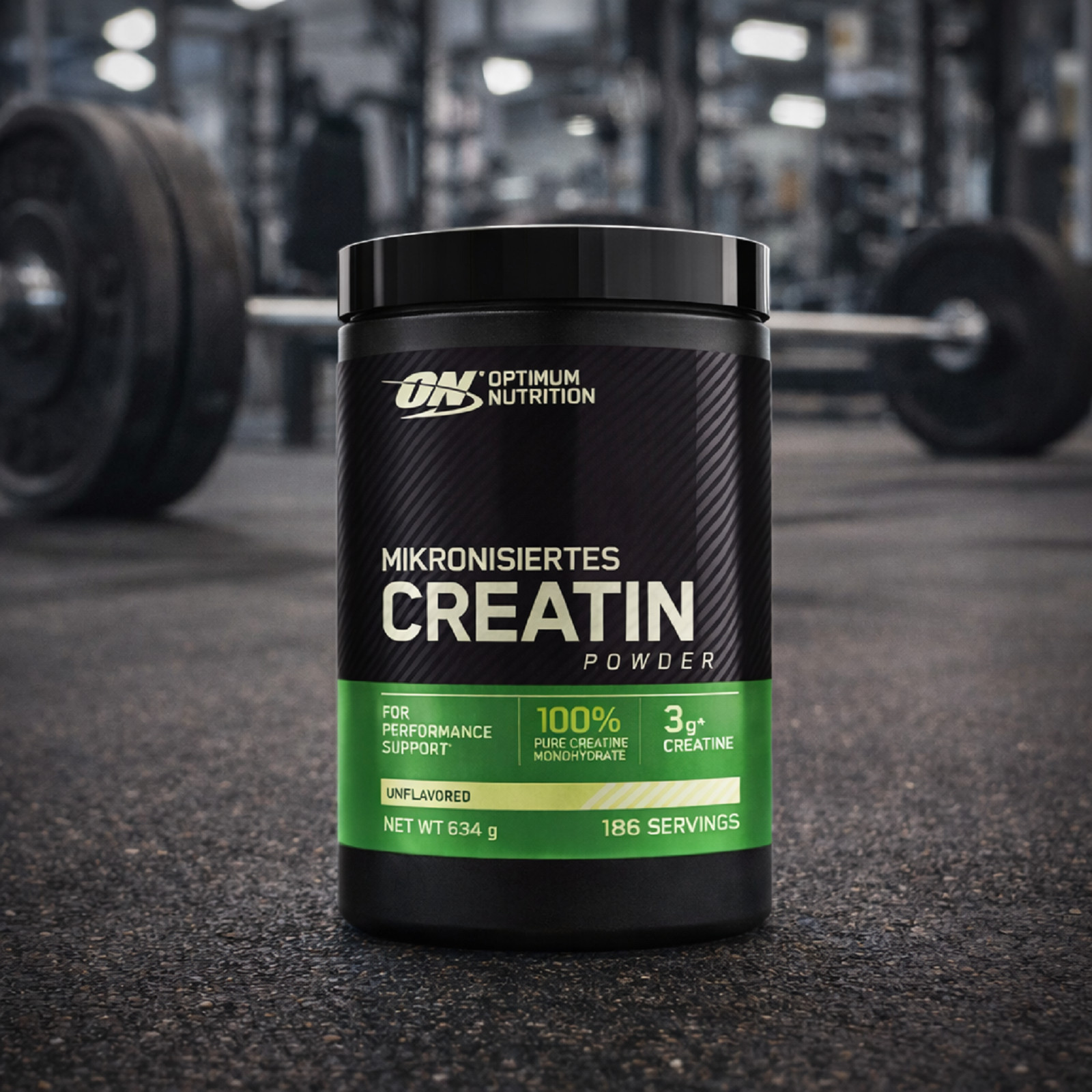 OPTIMUM ON Creatine Powder 100% PURE – 634g – 186 SERVINGS – TOP Muscle Growth