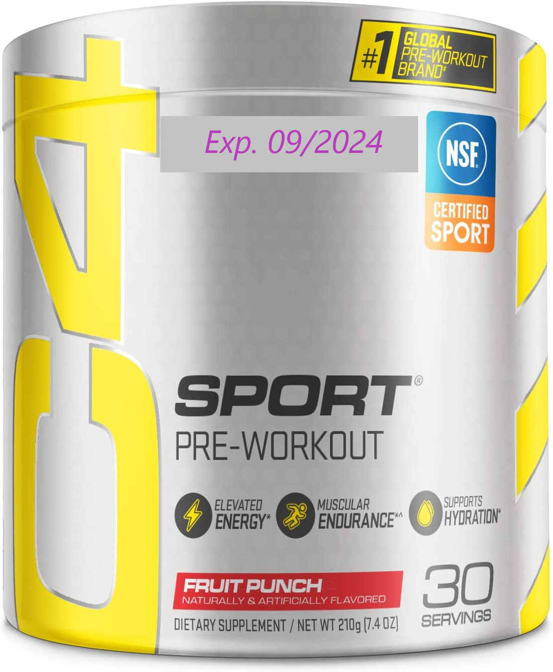 2 CANs -Cellucor C4 Sport Pre Workout Powder Fruit NSF Certified Sport, 30x2srv