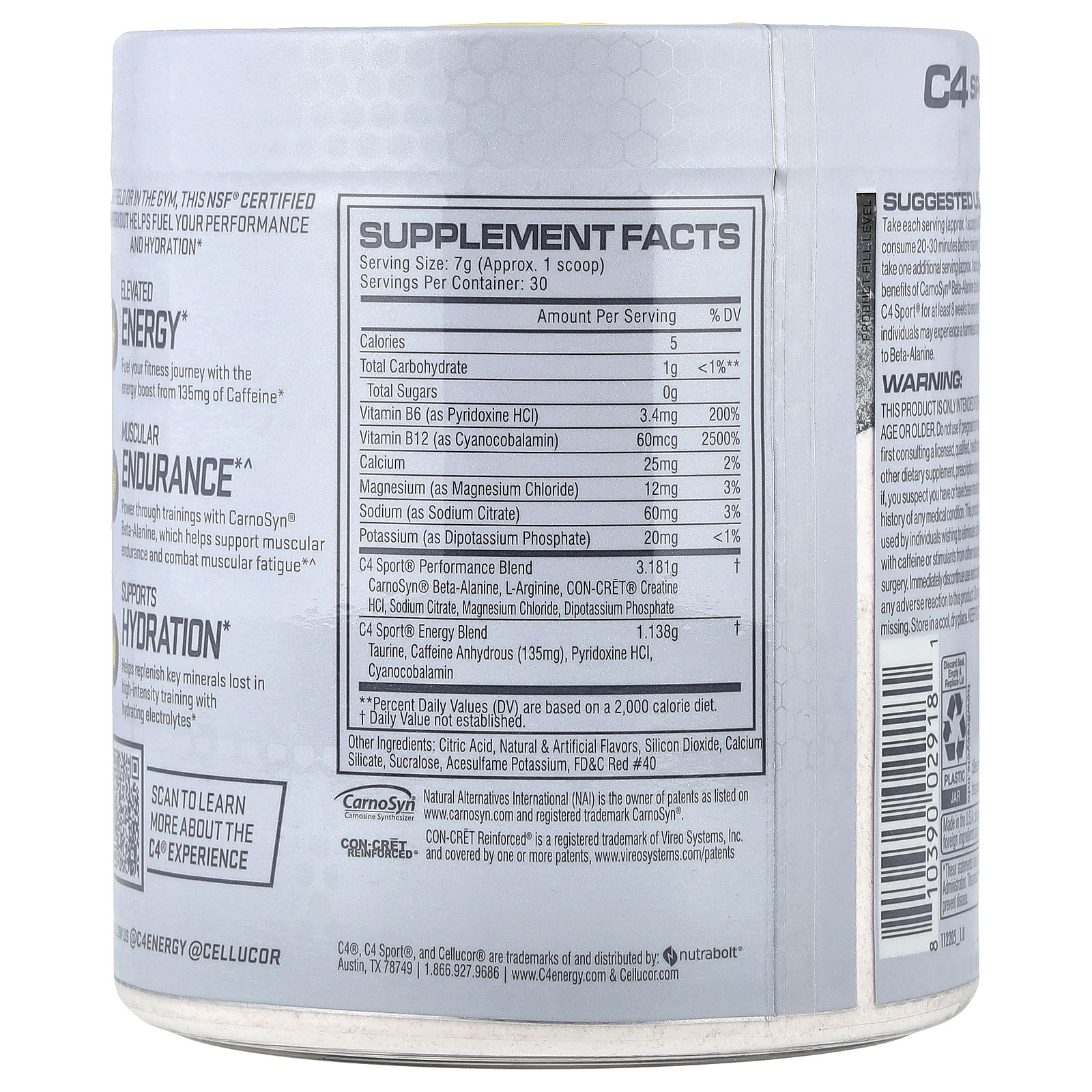 C4 Sport, Pre-Workout, Fruit Punch, 7.4 oz (210 g)