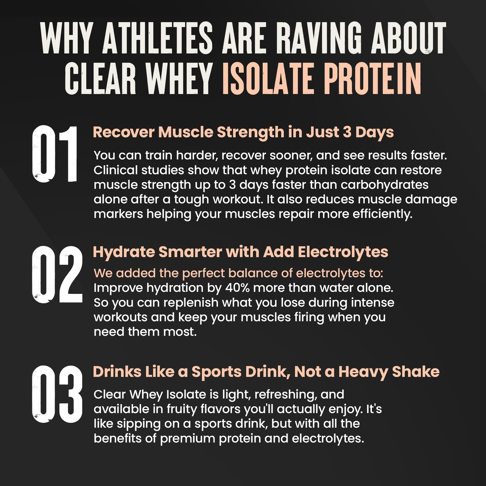 WILD SOCIETY Clear Protein Powder Electrolytes 20g Drink Zero Sugar Lactose-Free