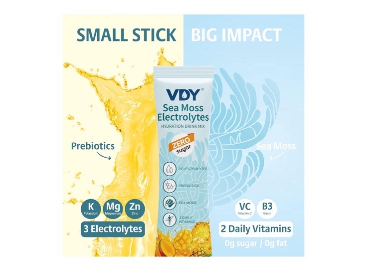 VDY Electrolytes Hydration Powder Mango & Pineapple, Sugar-Free Vegan 30