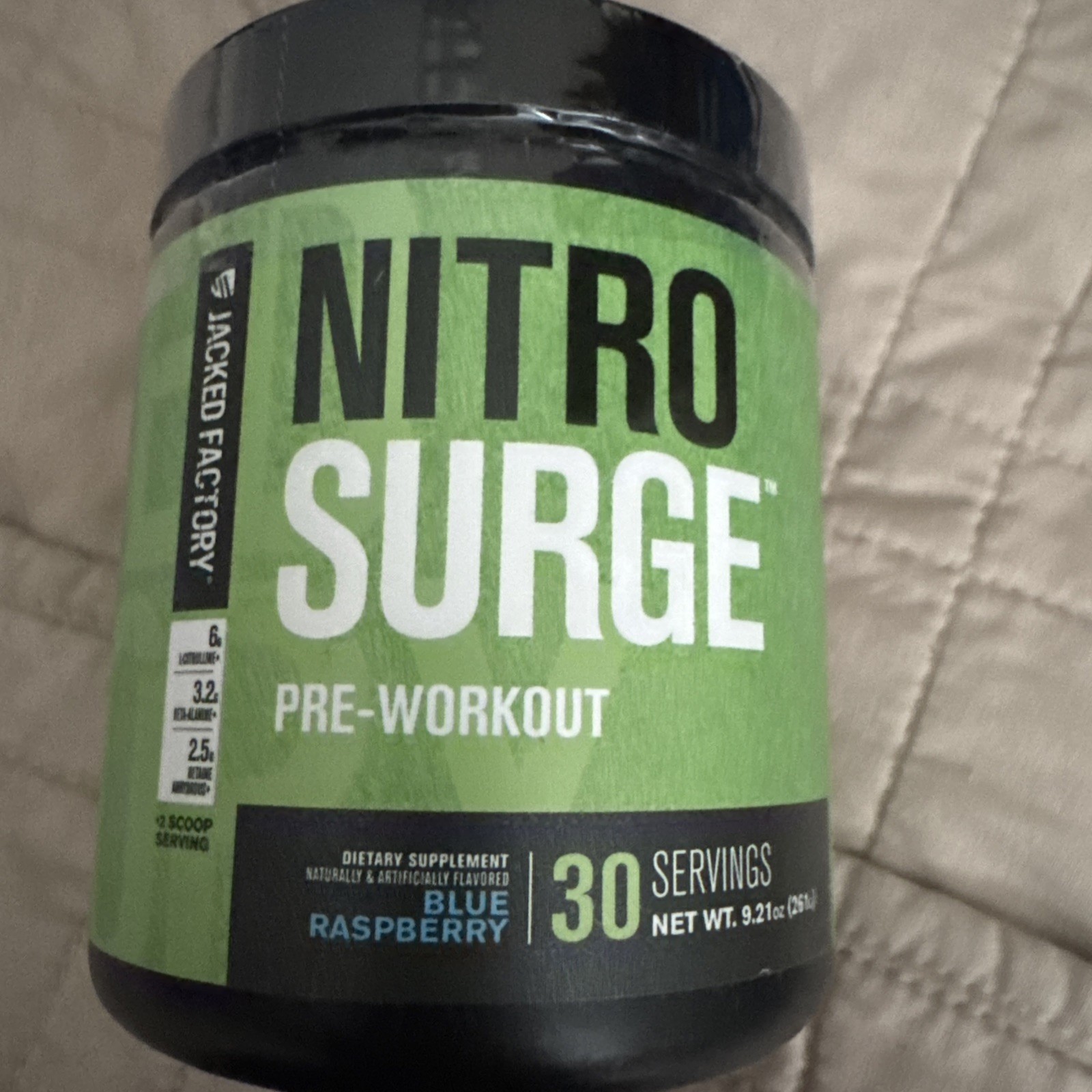 Nitrosurge Build Pre Workout approx 30 Serv Blue Raspberry EXP 5/27 NEW