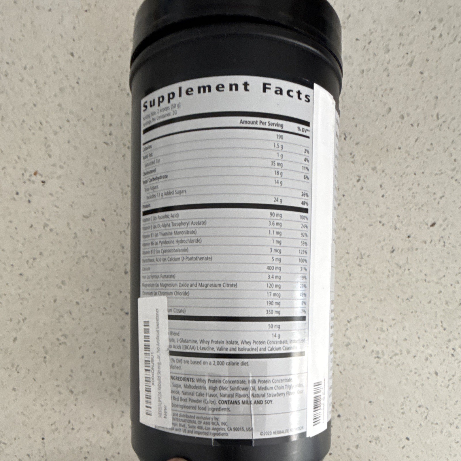 Herbalife 24 Rebuild Strength Muscle Recovery Powder Strawberry Shortcake 35.3oz