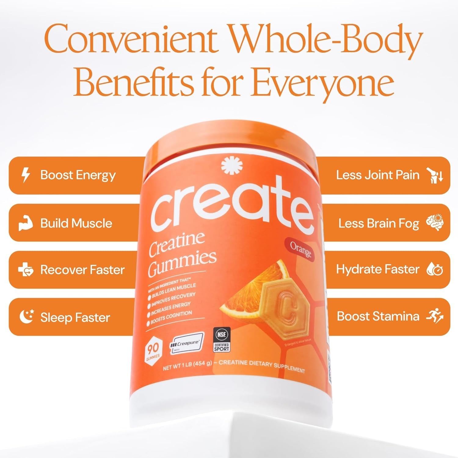 Non-Melting Creatine Gummies – 1.5g of Muscle Growth Power in Every Bite