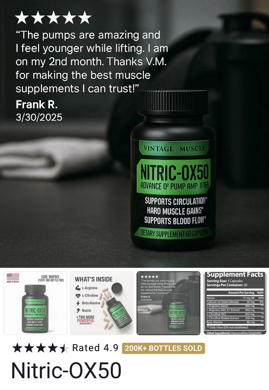 Nitric Ox50 Advance 02 Pump Amplifier By Vintage Muscle 💪 🫀💊🪢⚡️
