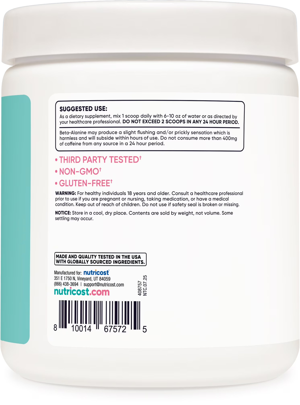 Pre-Workout Supplement Powder for Women, Peach Mango, 30 Servings