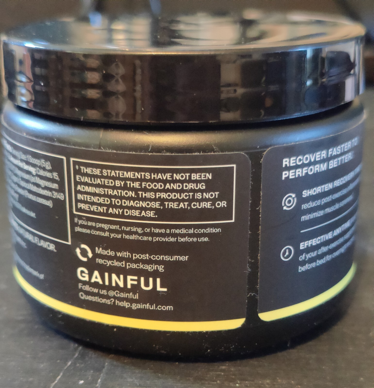 Gainful Muscle Recovery Powder! Magnesium + Tart Cherry Extract. Unflavored.