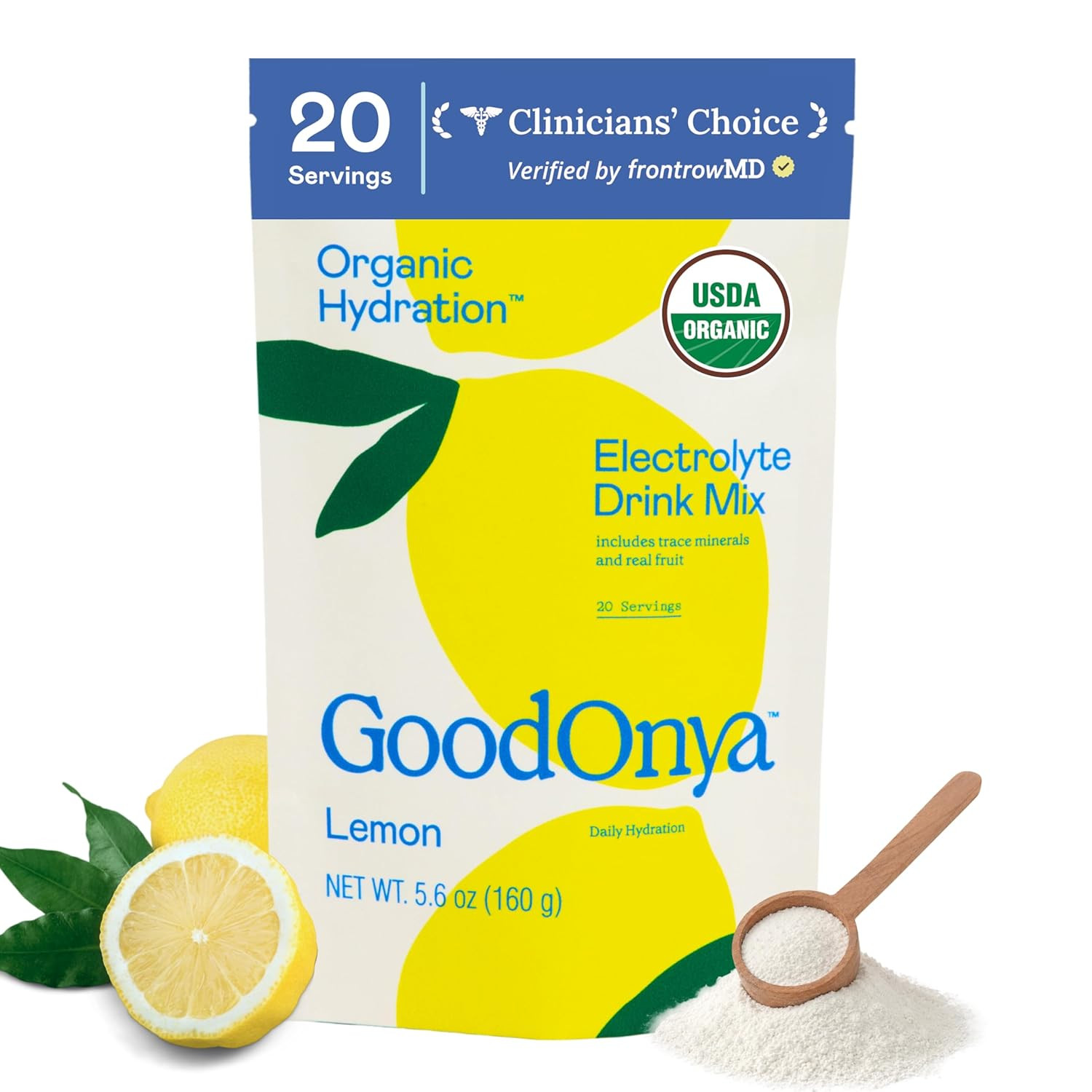 Organic Hydration Electrolyte Drink Mix, Certified Organic Hydration Powder, Non