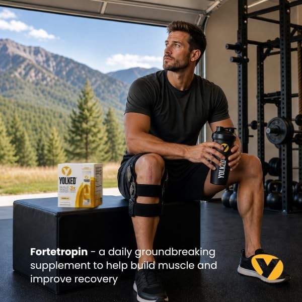 YOLKED NSF-Certified Muscle Building Supplement with Fortetropin 30 Servings