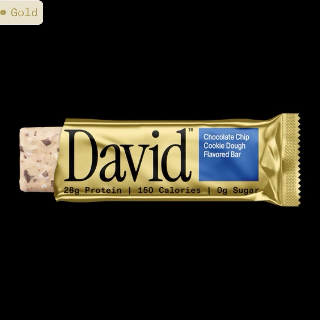 David Gold Chocolate Chip Cookie Dough Protein Bar 28g Protein 150 Cal 0g Sugar