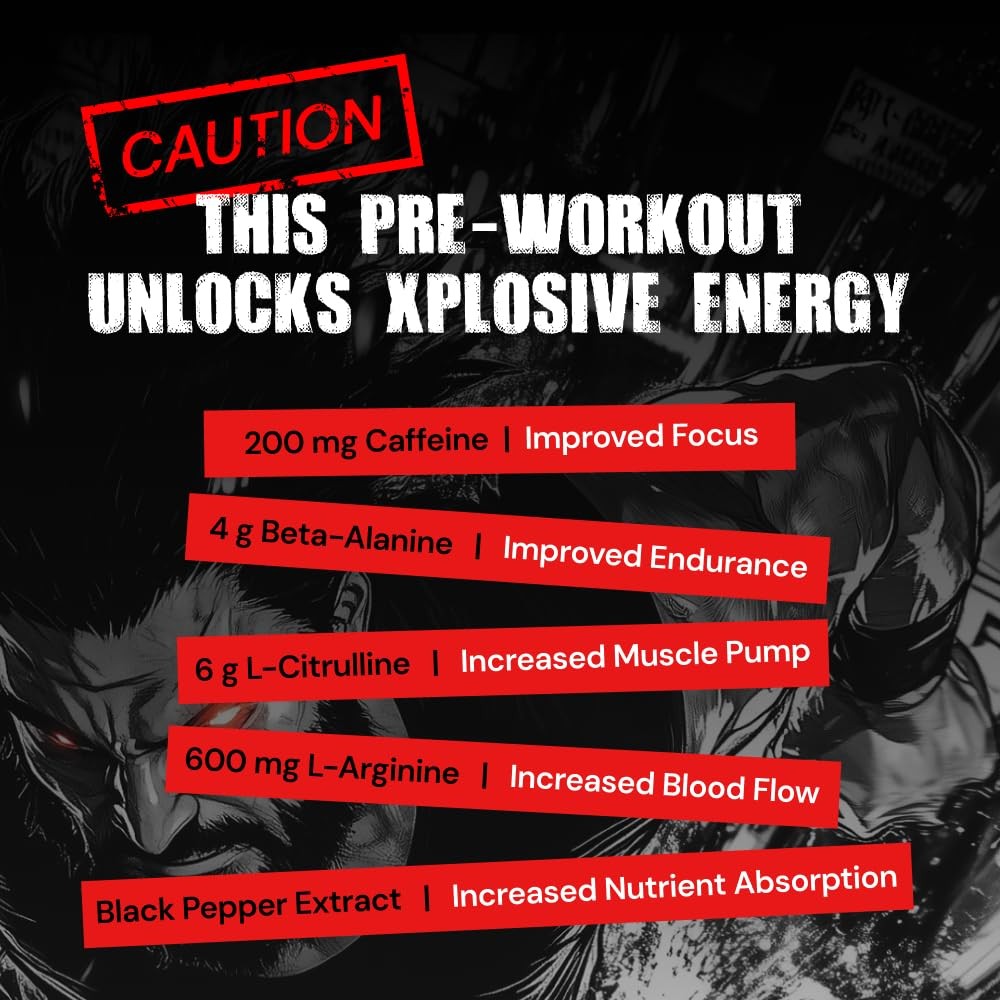 Nutrabay RageX Pre Workout 180g Orange – 15 Sachets, 200mg Caffeine, Pump