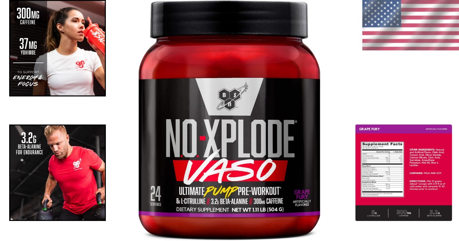 Explosive Energy & Muscle Pumps: N.O.-XPLODE Vaso Pre Workout, 8g L-Citrulline