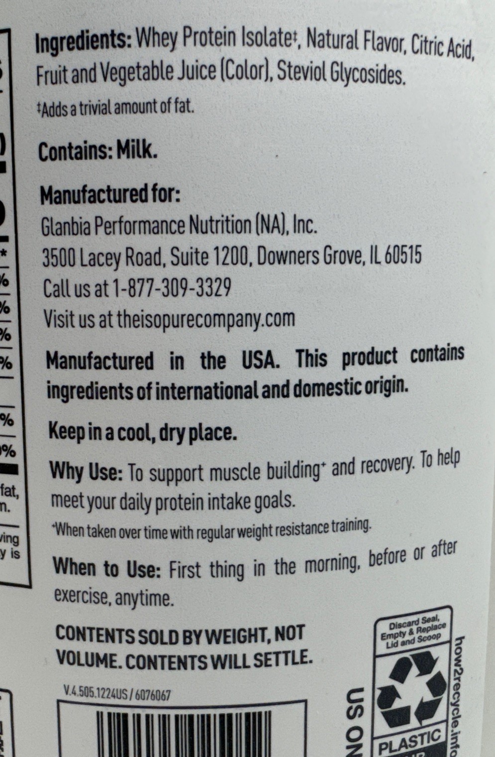 Isopure Clear Low Carb Protein Powder Mixed Berry 400 g Exp 7/28/2027-New-US
