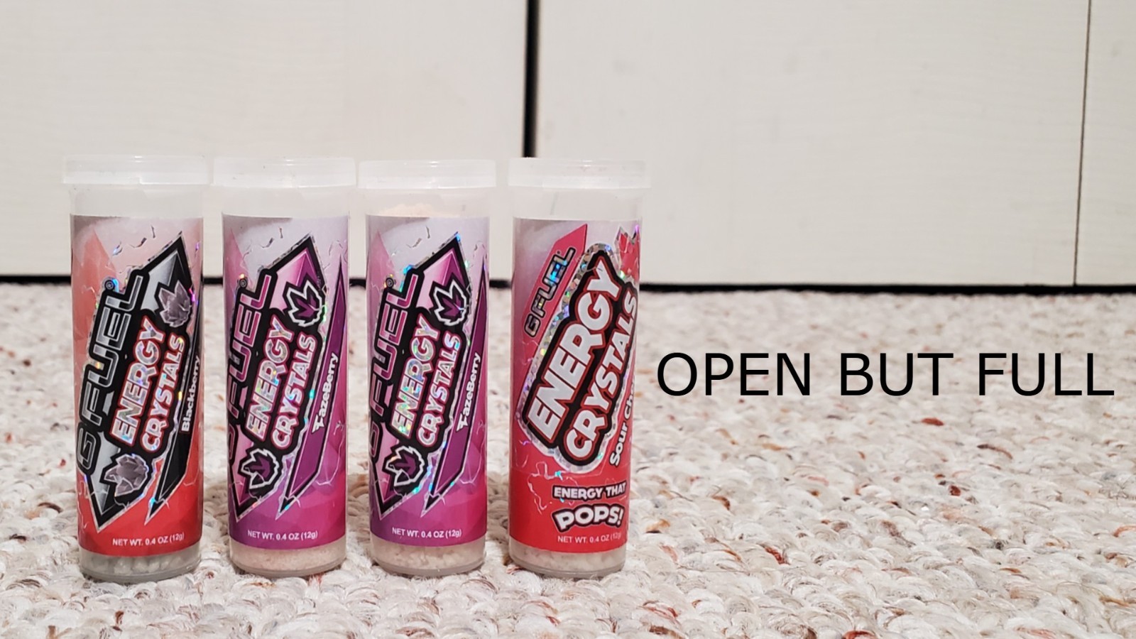 GFuel Energy Crystal Display With 12 Tubes (3 different flavors) DISCONTINUED