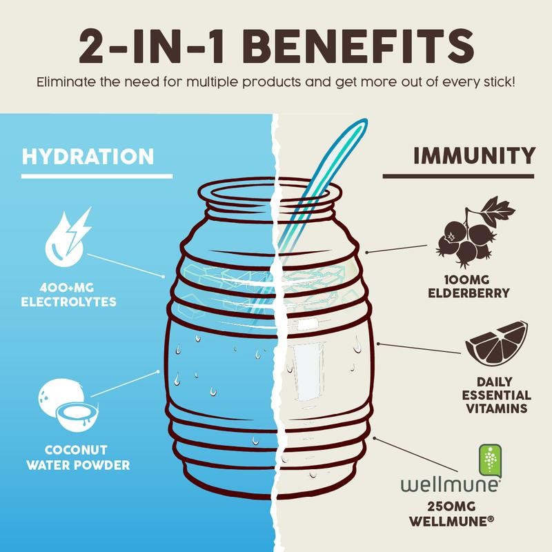 Salud 2-in-1 Hydration Immunity Packets Horchata Flavor Electrolytes 15 Servings