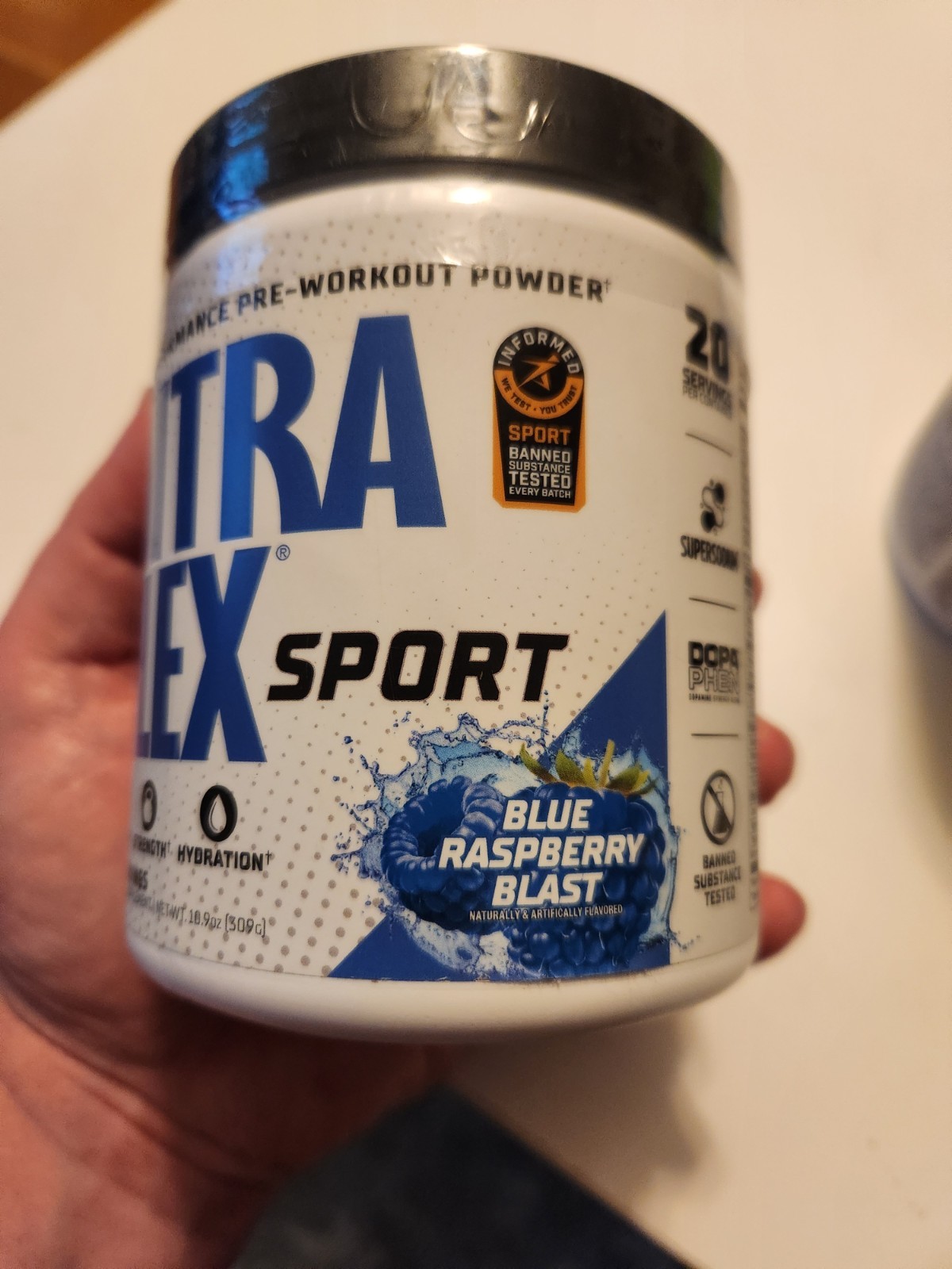 Nitraflex Sport Pre-Workout Powder 20 Servings Each Blue Raspberry Blast 2 Jars