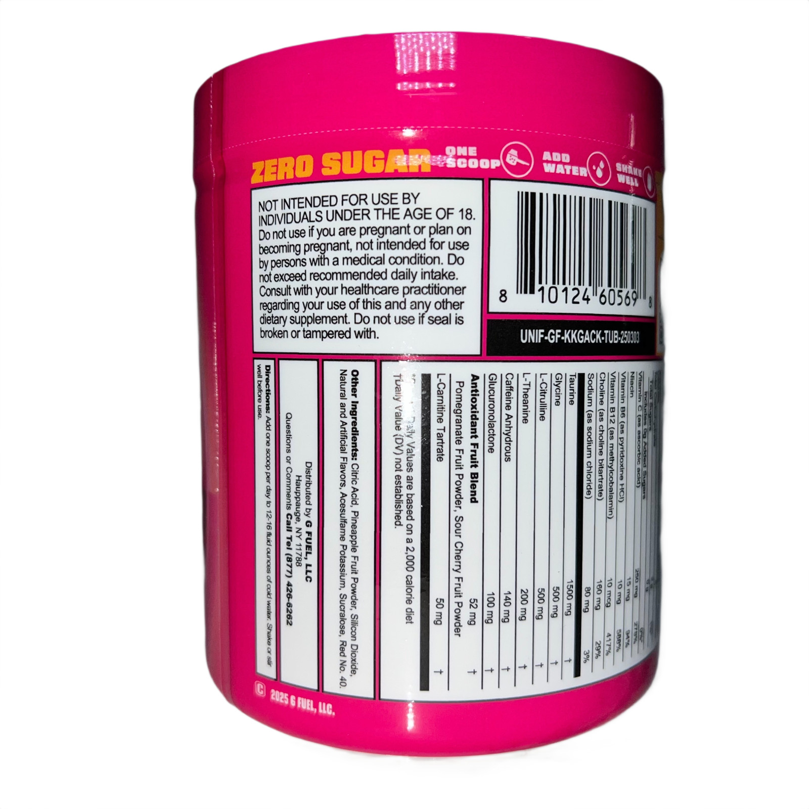 G Fuel Hype Sauce Sugar Free Raspberry Lemonade 40 Servings BRAND NEW