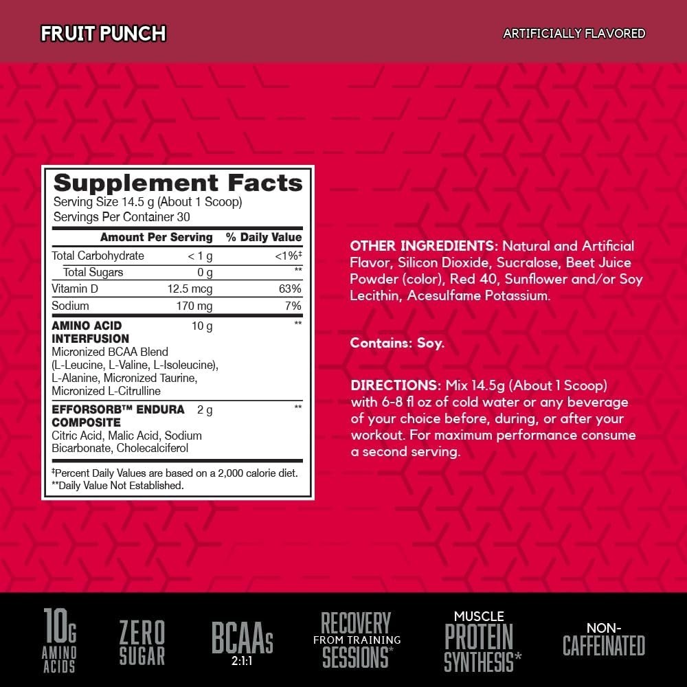 Amino X BCAA Powder: Keto-Friendly Muscle Recovery & Endurance, 30 Servings