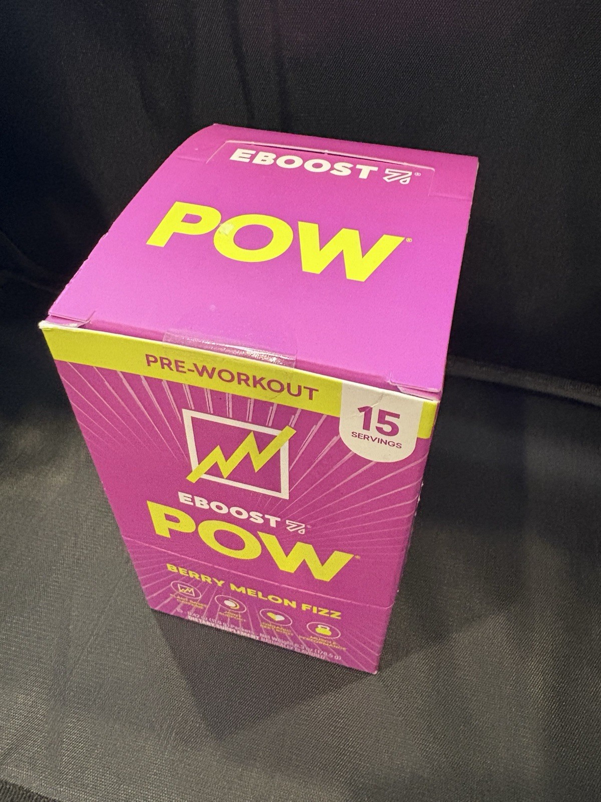 EBOOST POW Clean Energy Pre-Workout Berry Melon Fizz 15 Packets BB 06/25