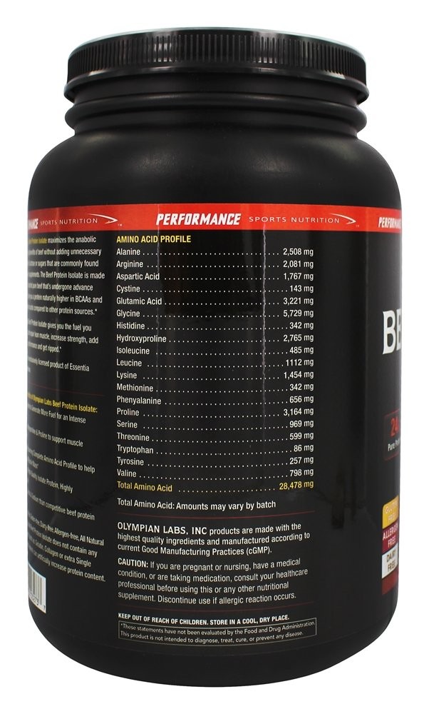 Beef Protein Isolate , 24g Protein, BST , 2 Grams BCAA’s, Muscle Building Ami…