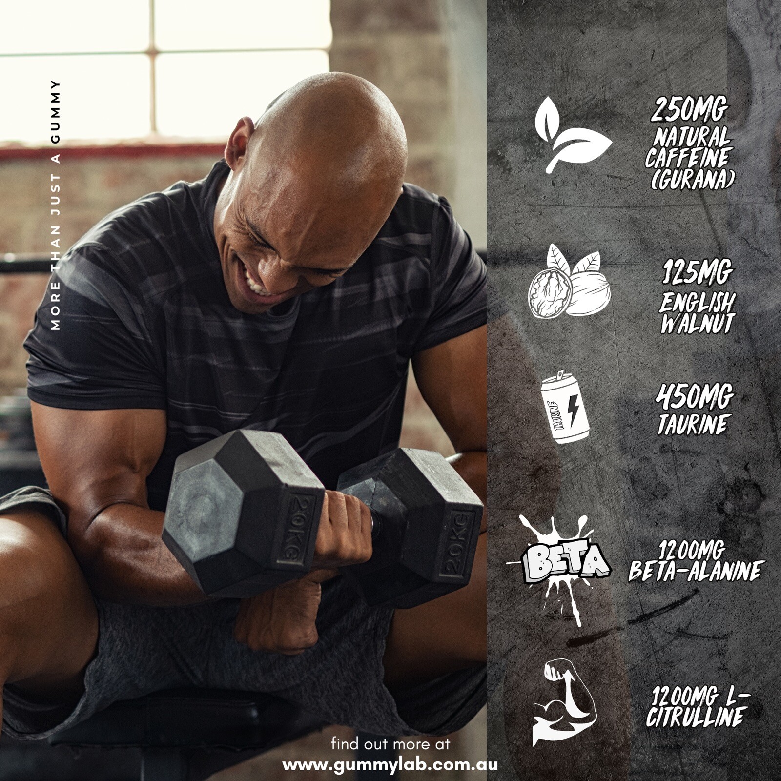 Pre workout Gummies German Engineered Energy, Focus, Pump | 30 Serves HULK JUICE