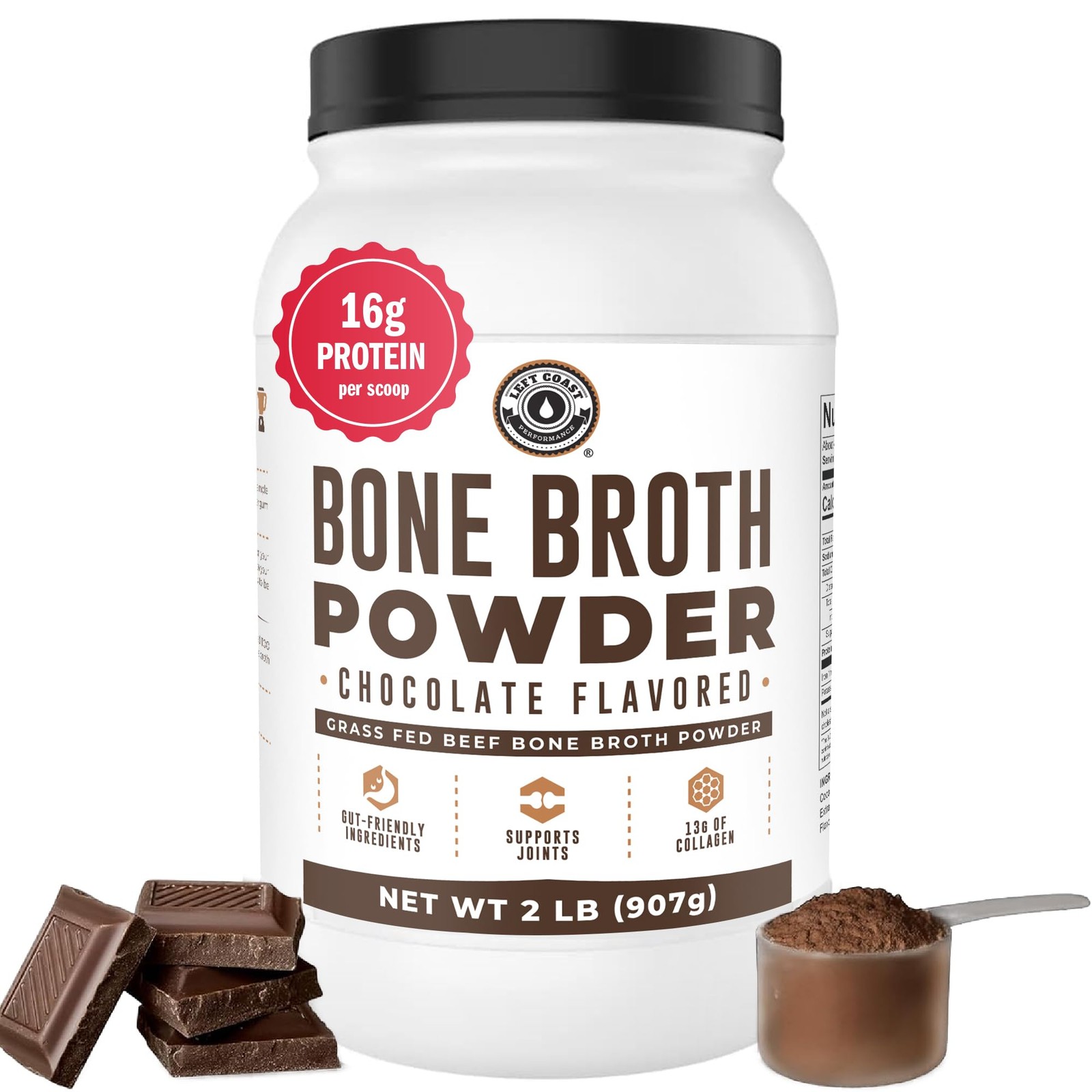 Chocolate Bone Broth Protein Powder 100% Grass Fed Beef Bone Broth with 16g …