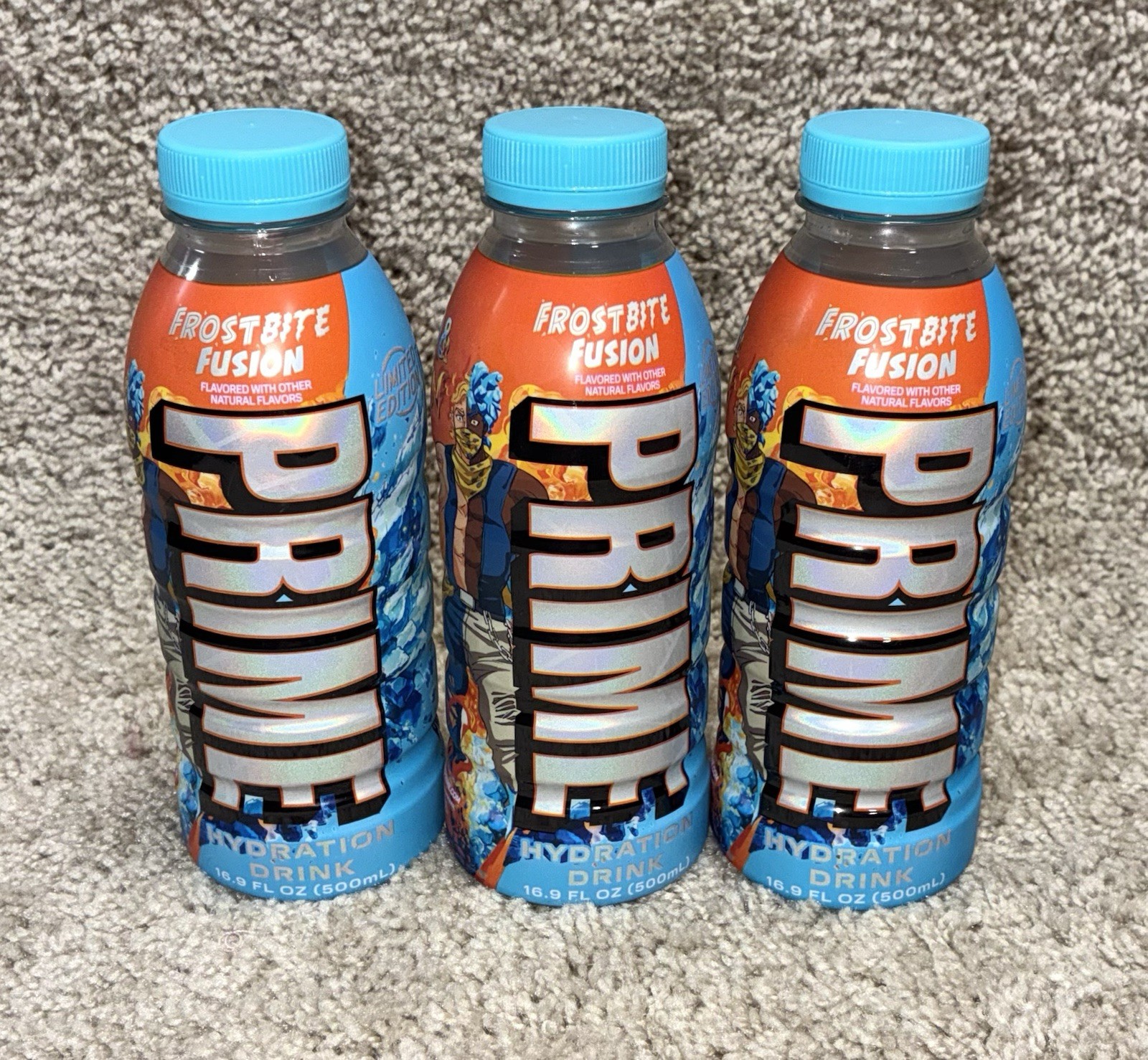 3 LIMITED EDITION FROSTBITE FUSION KYRO & LUKEN CHARACTER PRIME HYDRATION DRINK
