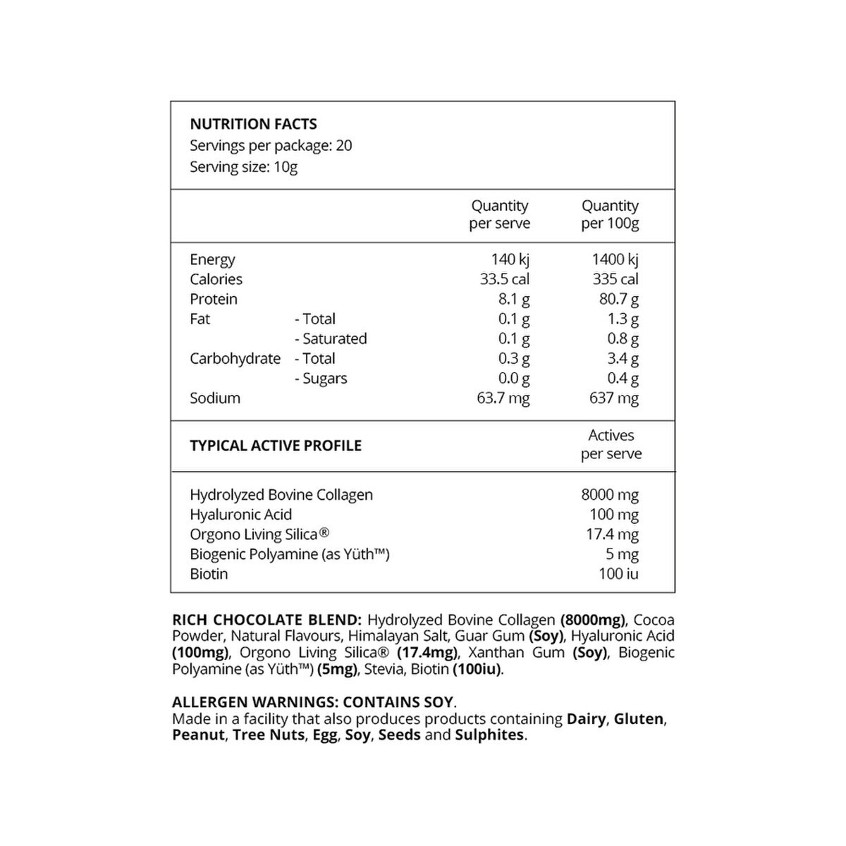 New Before You Speak Collagen Complex Rich Chocolate 200g