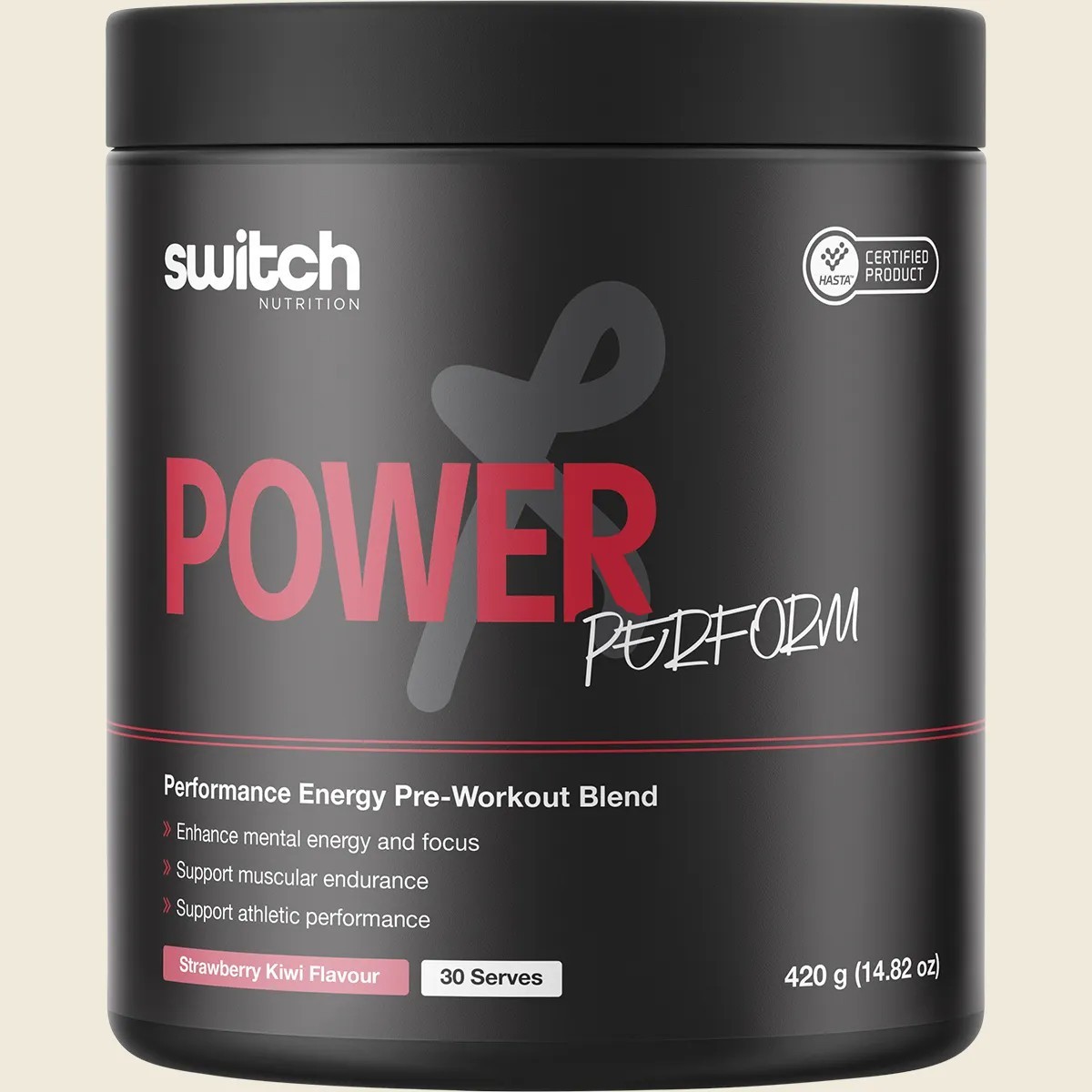 New Switch Nutrition Power Perform Pre-Workout Blend Strawberry Kiwi 420g