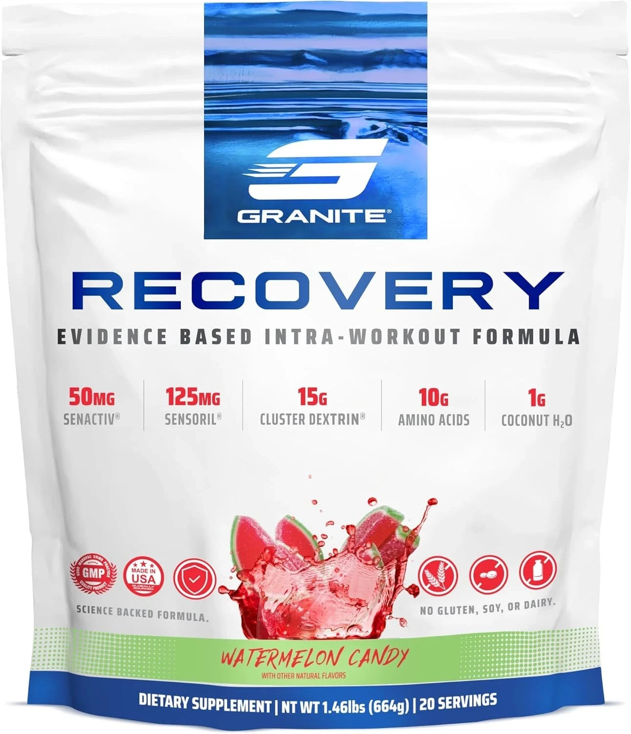 Granite Nutrition Recovery – Premium Intra-Workout 20 Servings (Pack of 1)